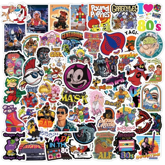 80’s Stickers 12 Vinyl Stickers - Mystery Bundle - Picture 2 of 5